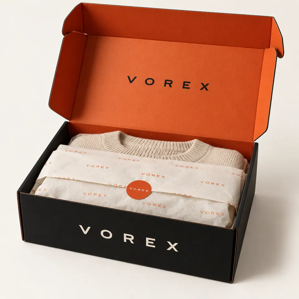 Custom Apparel Boxes by Vorex
