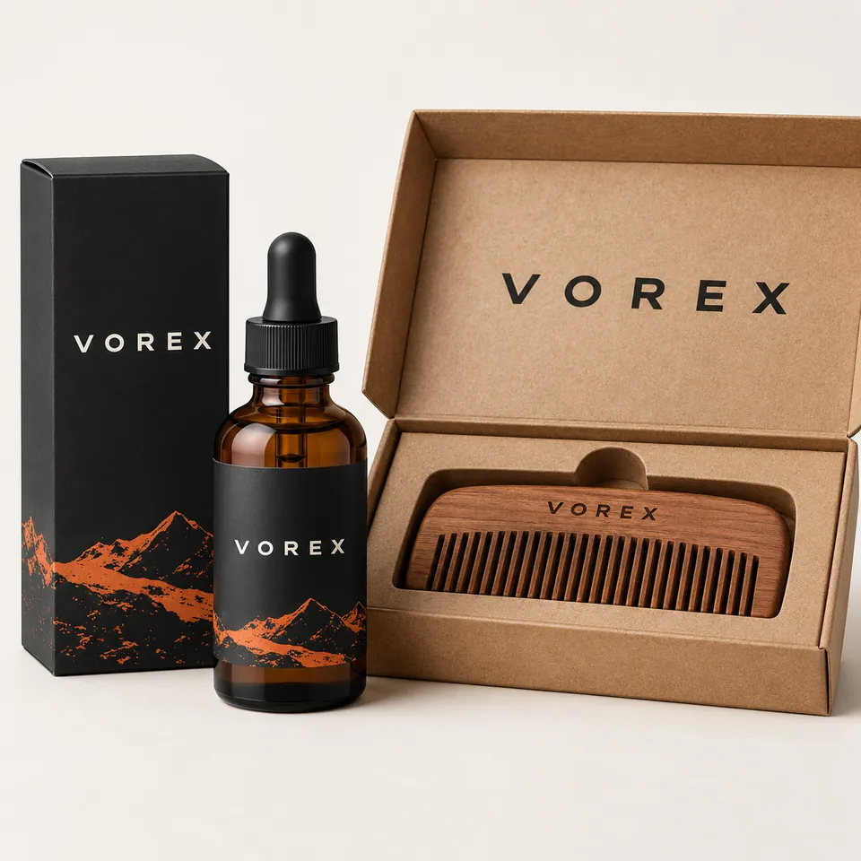 Custom Beard Oil Boxes by Vorex