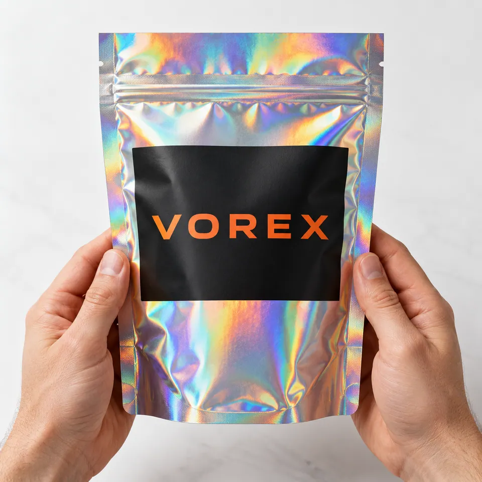 Custom Holographic Mylar Bags by Vorex