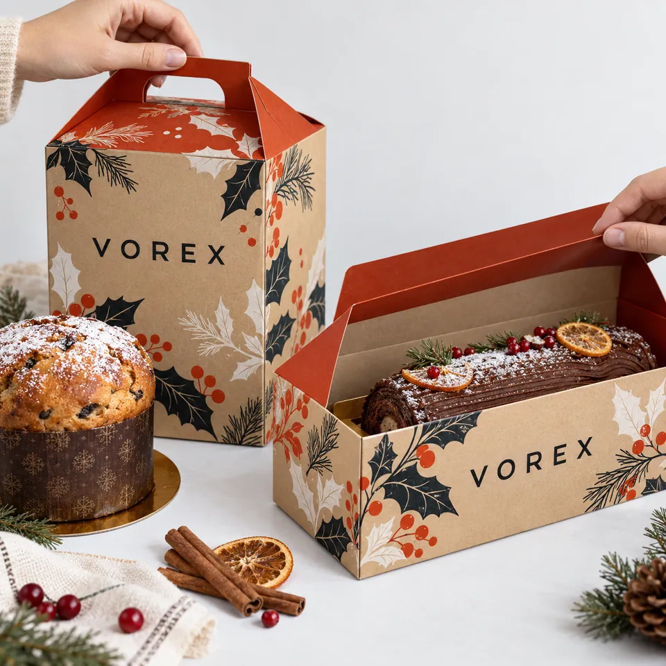 Custom Christmas Cake Boxes by Vorex